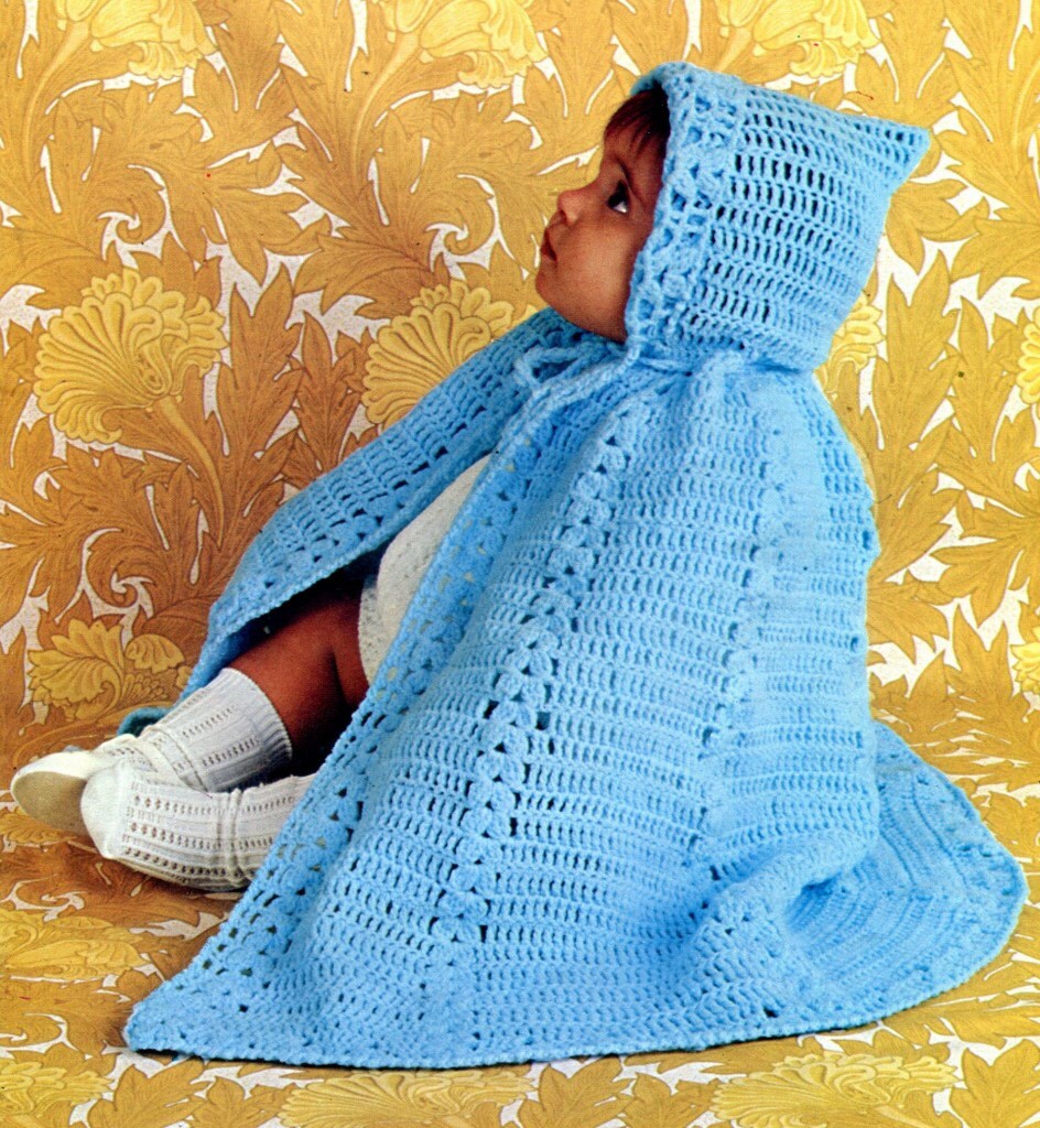 BABY CAPE with HOOD Crochet Pattern Newborn to 9 Months