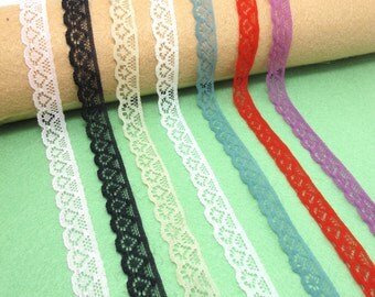 CLEARANCE|20 Yards 1/2 Inch Diamond Pattern Lace Trim|Lace Embellishment|Lace Edging|Doll Trim|Decorative Lace|Scrapbooking Lace|Zakka Lace