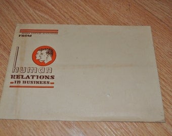 Lot of 3: 1950's Human Relations In Business Mailing Envelopes, Vintage Human Resources History!
