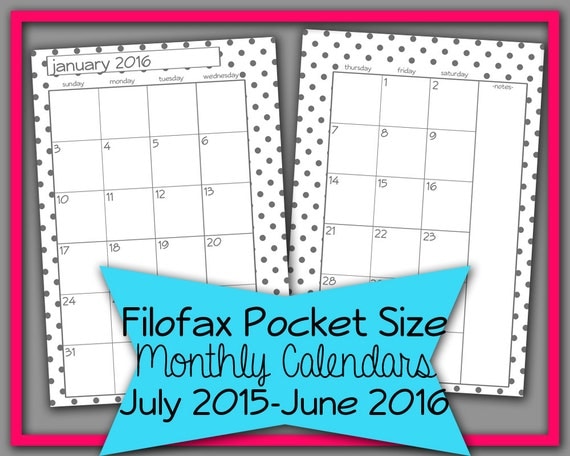 Items Similar To July 2015 June 2016 Polka Dot Printable
