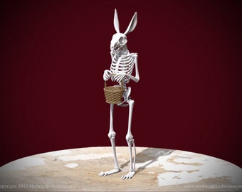 Easter Bunny Skeleton 3D Print Taxidermy Sculpture