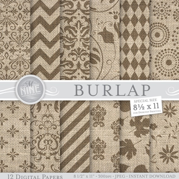 Burlap Digital Paper: BURLAP Printable Pattern by MNINEDESIGNS