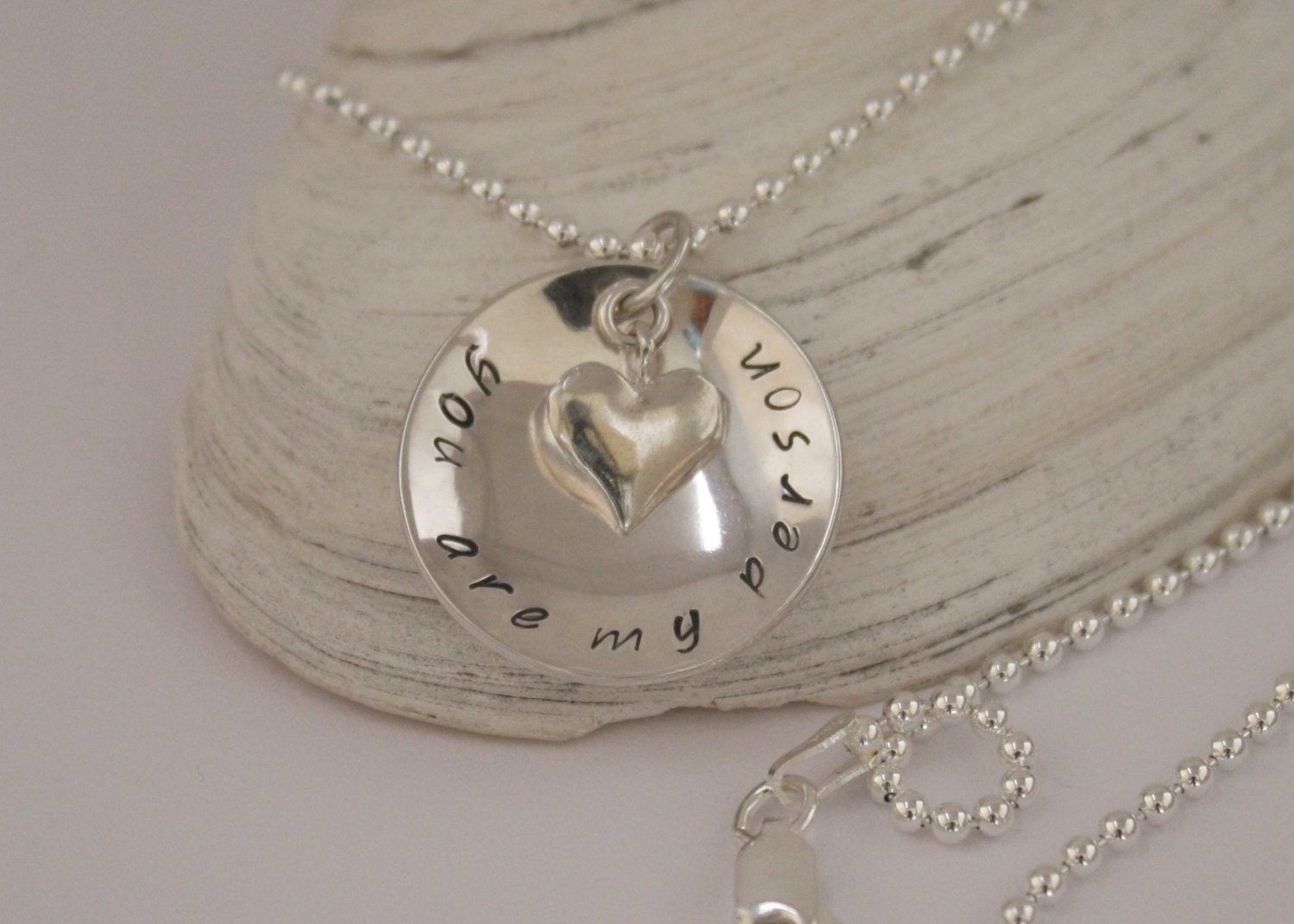 Sterling silver DOUBLE SIDED stamped personalized necklace