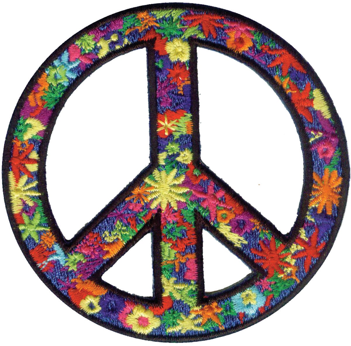 Iron On Appliques Flower Peace Sign By Designeralleyfabrics