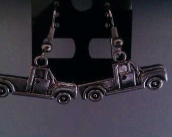 Pair of Antique Silver "PICK UP TRUCK" Dangle Earrings