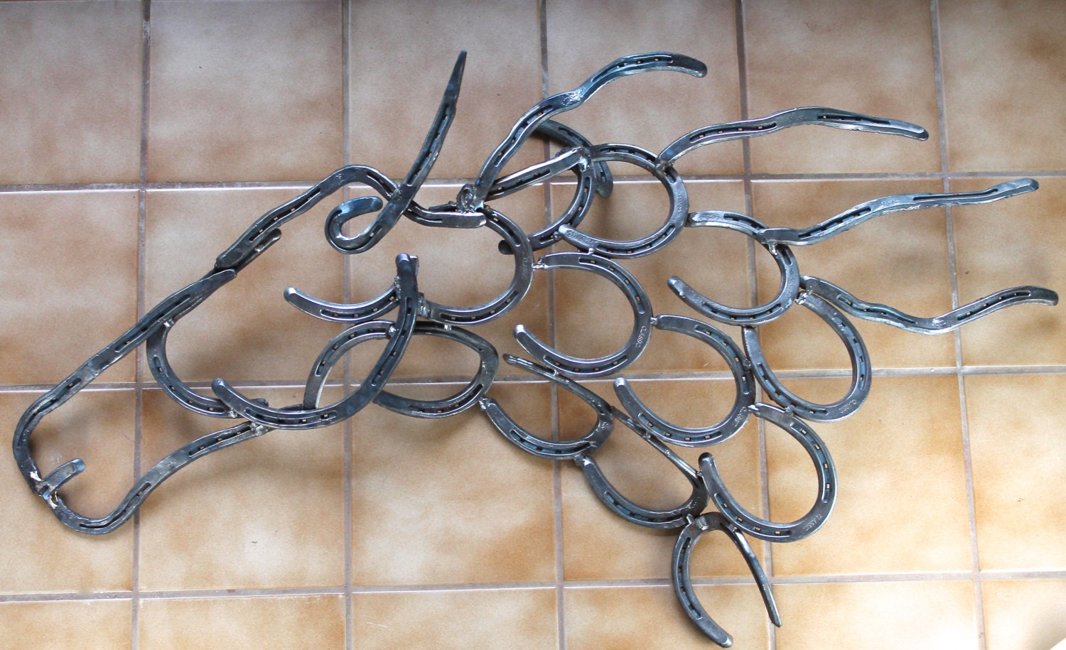 Horseshoe Horse Head Wall Art by RedRiverIron on Etsy