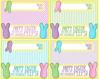 Items similar to Easter Treat Bag Toppers Printable in 2 chalkboard ...