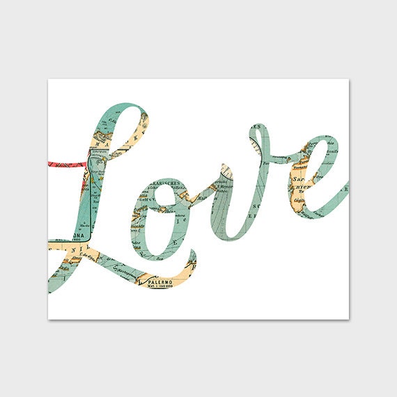 Items similar to Love Map Printable, 8x10 Map Love Print on Etsy