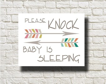 Please knock sign | Etsy