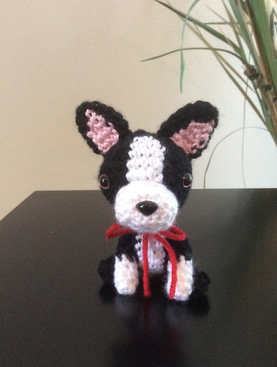 stuffed boston terrier dog