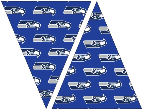 Seahawks printable flags with seahawks logo. Easy Party
