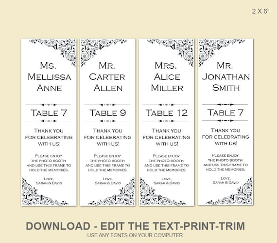 Photo Booth Frame Place Card Template items similar to photo booth insert frame place card Photo Booth Frame Place Card Template items similar to photo booth insert frame place card