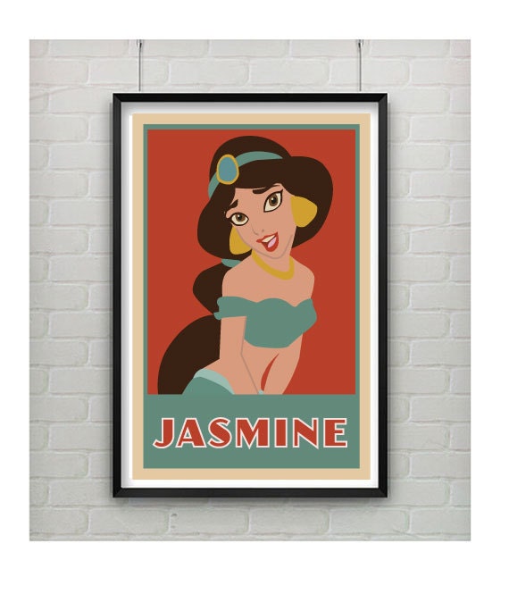 Disney's Aladdin Princess Jasmine Inspired Retro Poster