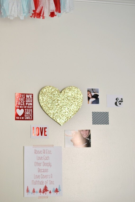 Glitter Heart Wall Hanging for Gallery Wall