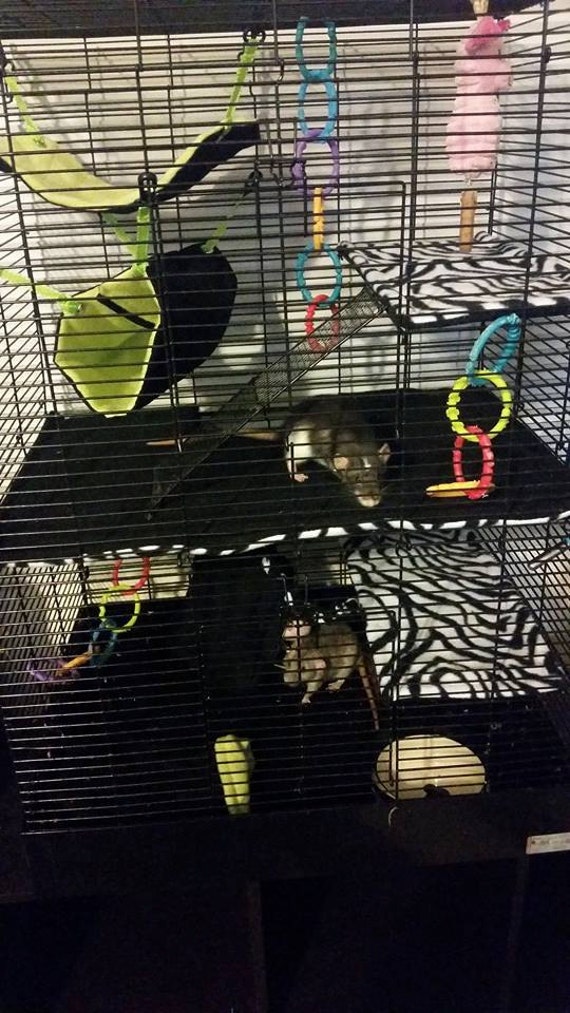 Reversible custom fleece cage liner set for by FurryFriendsOfMine