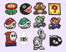 Popular items for mario perler on Etsy