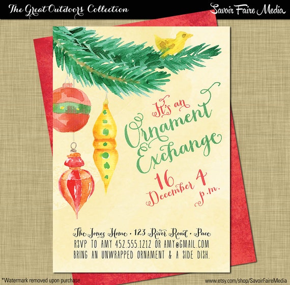 christmas ornament exchange invitation christmas white christmas ornament exchange invitation christmas white