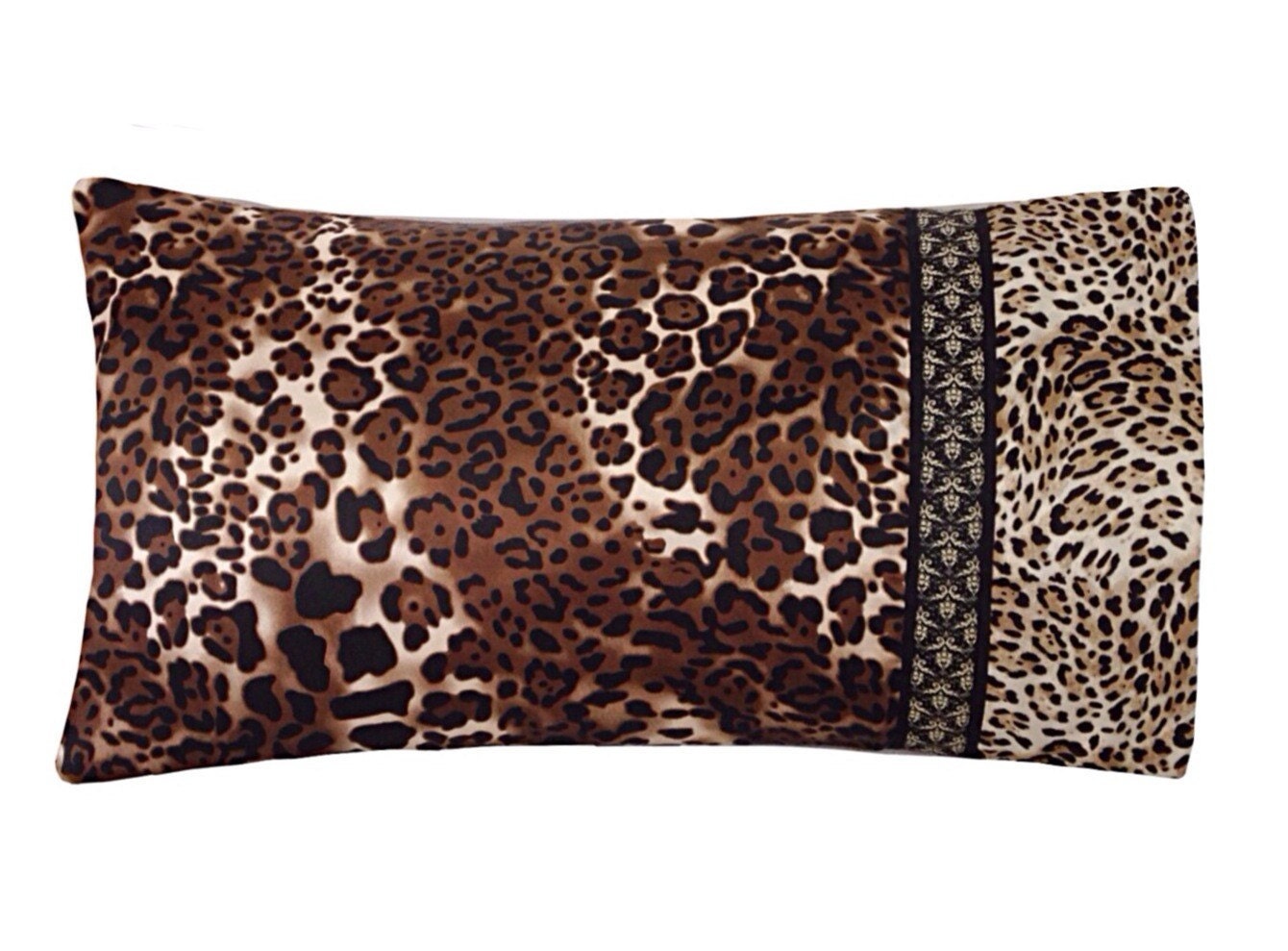 Leopard Pillow Case Beige Brown Leopard Satin Pillowcase