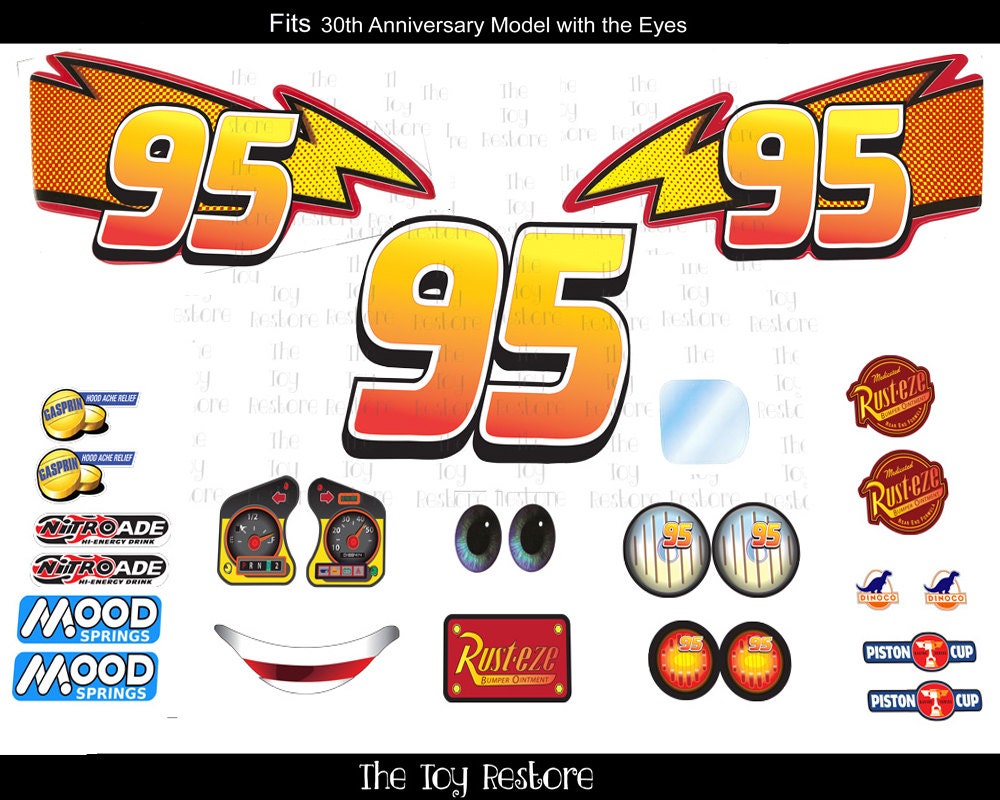 Rayo McQueen Pegatinas de de reemplazo nuevo