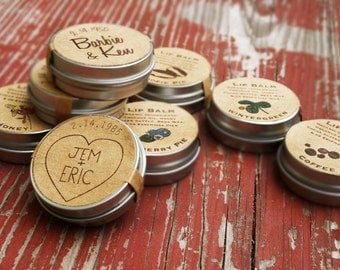 Wedding Favors / custom lip balm wedding favor / organic lip balm engagement party favors country wedding party reception / bridal shower