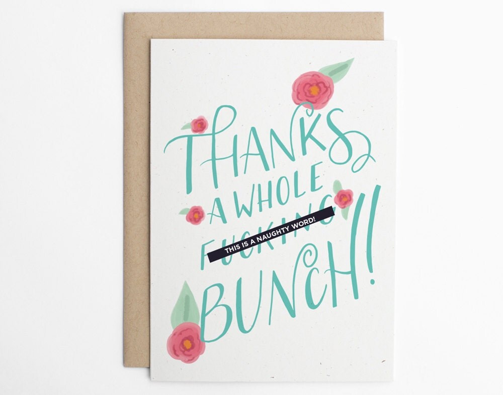 Funny Thank You Card Sarcastic Thank You Just Because Card