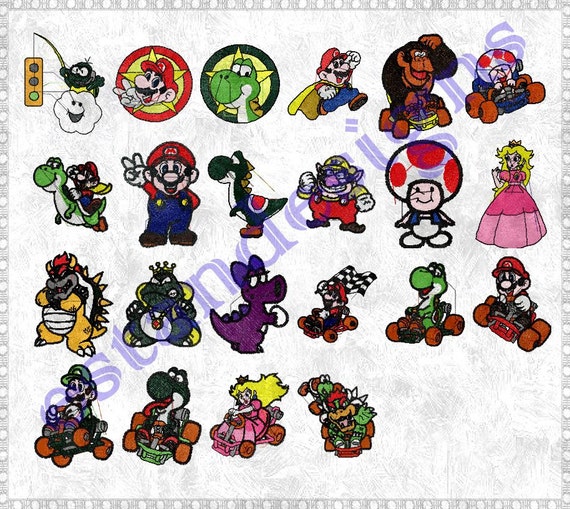 Mario Bros Set Of 22 Machine Embroidery Designs Instant 