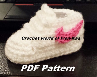 crochet pattern baby boy girl inspired by nike style shoes pdf pattern 