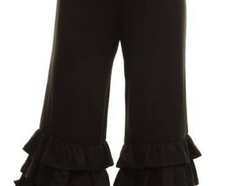 womens ruffle capris