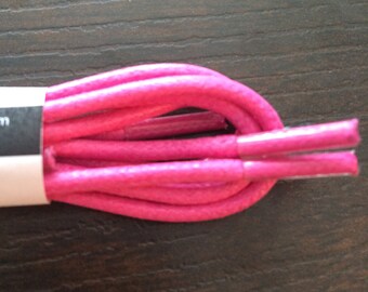 Hot Pink Colored Round Oxford Dress Shoe Laces
