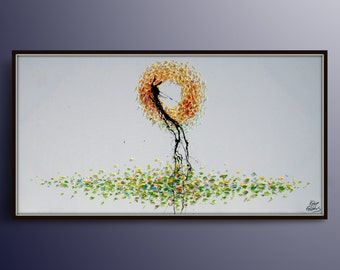 Abstract Painting 72" Sunrise" Original Hand Made Oil Painting, Thick Paint, Modern Style, Certificate attached , Koby Feldmos