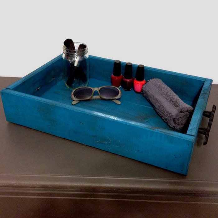 Distressed Wooden Vanity Tray Wood Serving Tray Breakfast