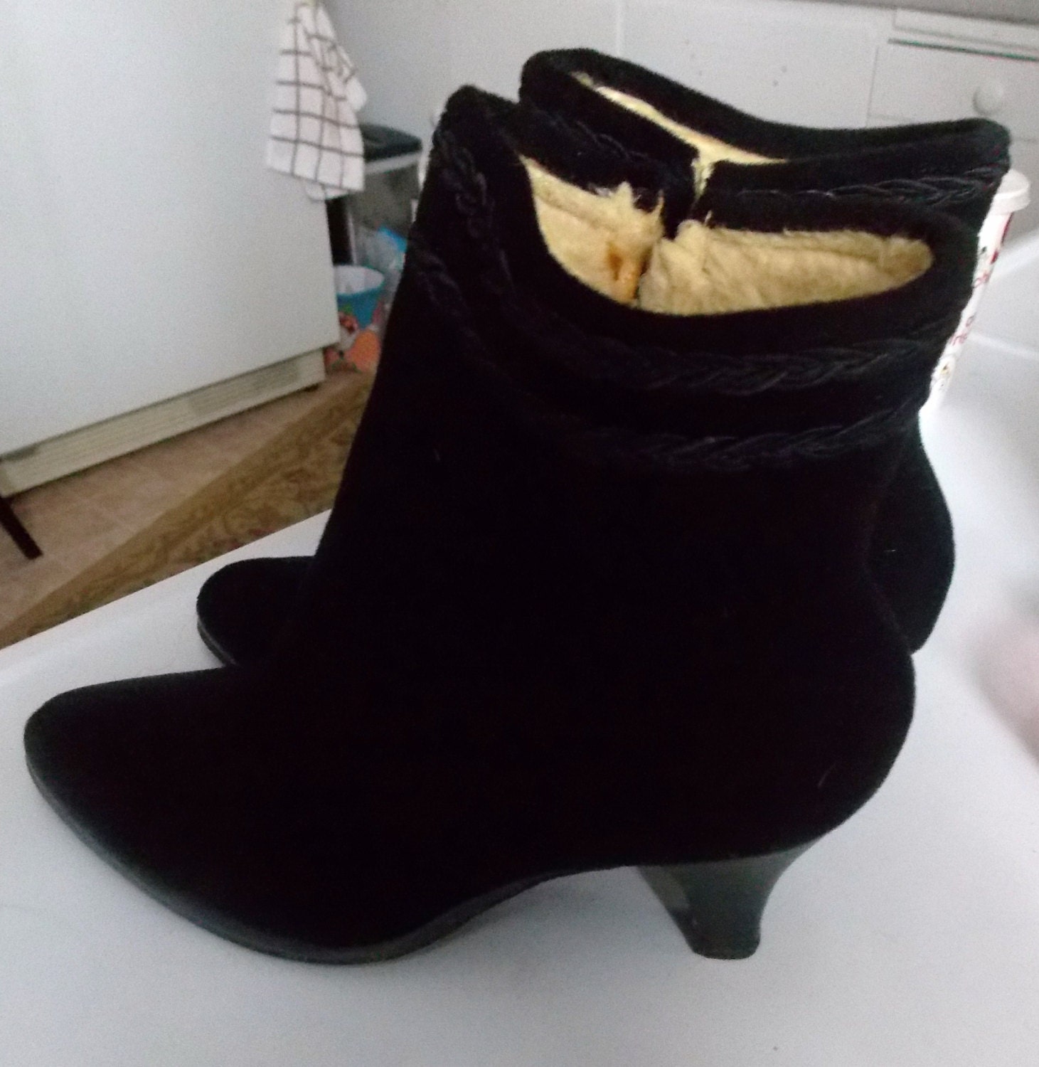 vintage suede ankle boots