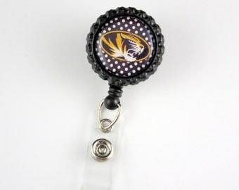 Mizzou - Retractable ID Badge Holder-Name Badge Holder-Nurses Badge-Badge Clip-Badge Reels-Pediatric-RN-Nursing Badge Holder-Sports