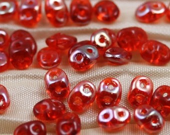 20grams 5x2mm Hyacinth Celsian - 2-hole SuperDuo Czech Glass Beads