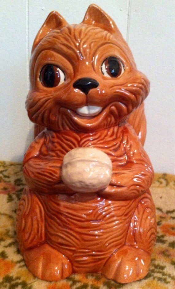 Vintage Squirrel With Nut Cookie Jar by HuckleberrySquirrel