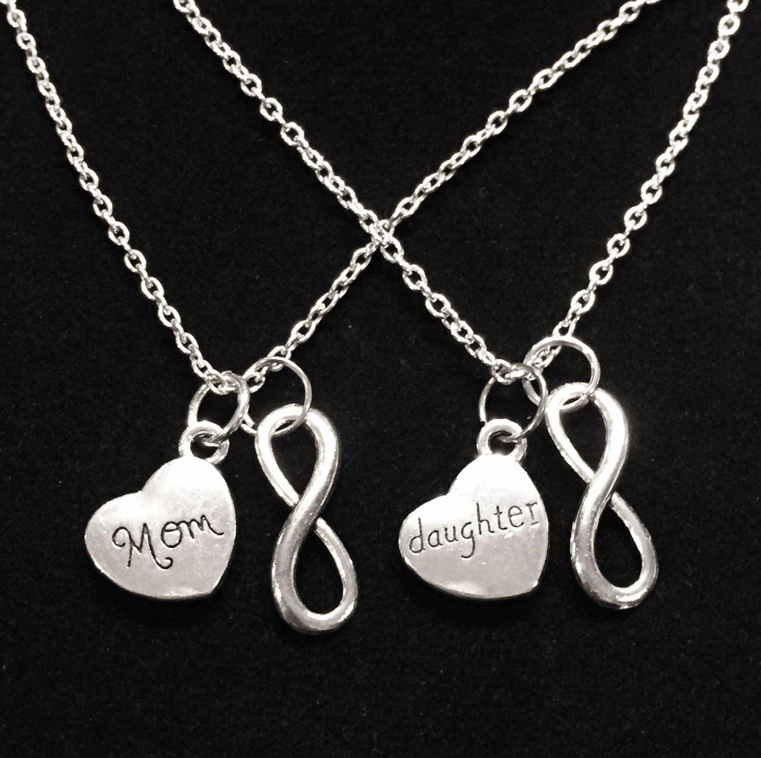 Mother Daughter 2 Necklaces Mom Daughter Gift Infinity