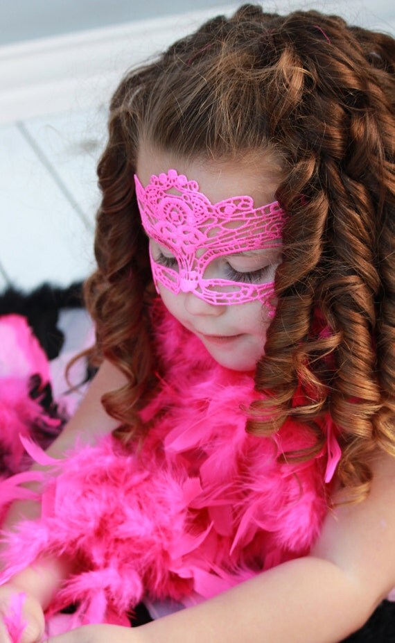 Hot PInk Mask for girls masquerade Mask for children Masks
