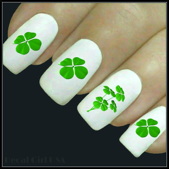 Nail Decal 4 Leaf Clover Nail Art 20 Water Slide Decals St