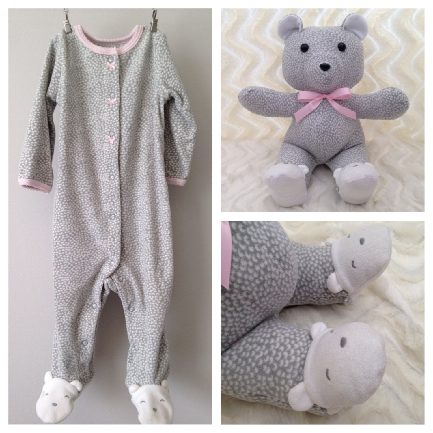 turning a onesie into a teddy bear