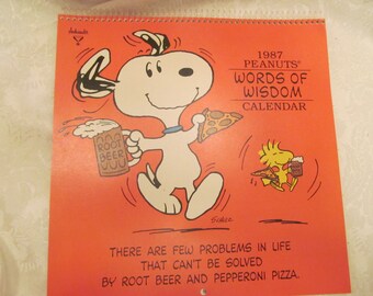 Vintage Peanuts Snoopy Calendar '' 1987 ''