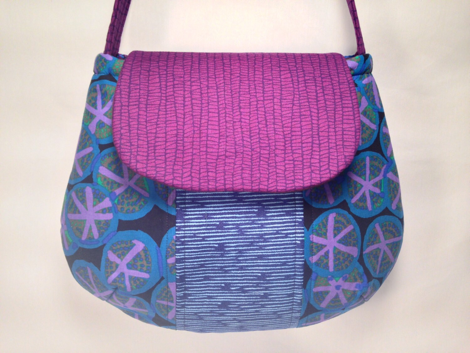 Handmade Fabric Bag Hobo Tote Shoulder Bag by LolaJoyouslyHandmade