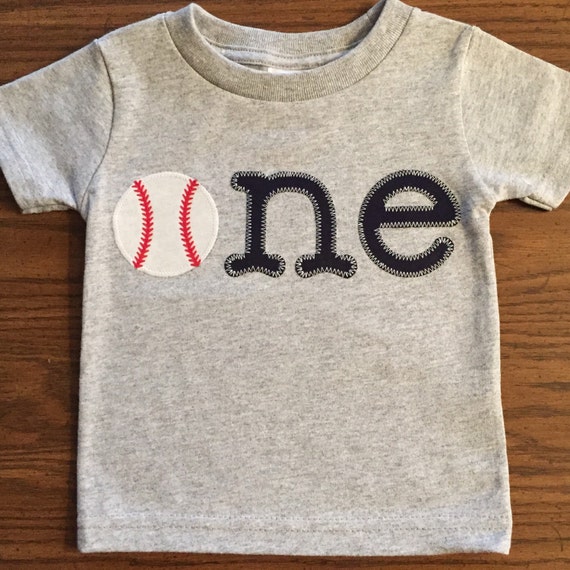 Baby Boy first birthday Baseball shirt ONE baseball by GigiandMax