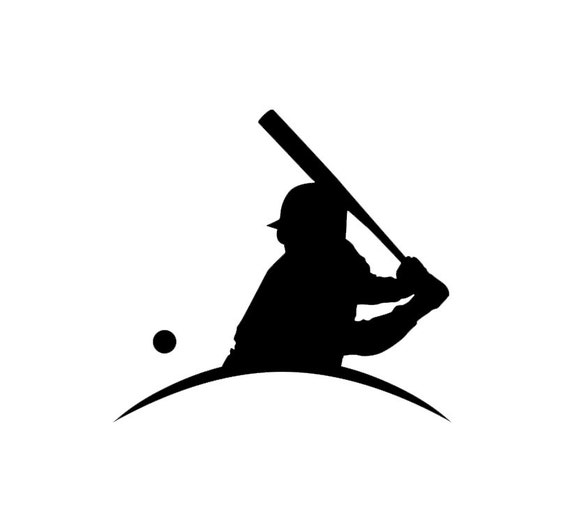 Baseball Batter Silhouette Custom Name Options