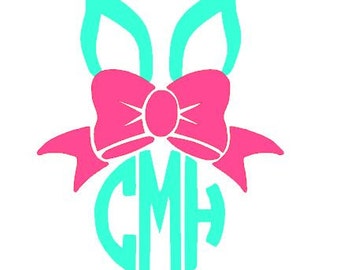 Download Items similar to Easter Bunny Ears Monogram SVG Circles ...