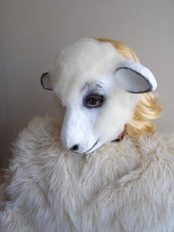 Sheep mask Paper mache mask Masquerade mask Sheep by EpicFantasy