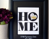 Unique Housewarming Gift - New Home Address Art - New Home Gift - Map Art - Anniversary Gift - 3D Art - New House Personalized Art