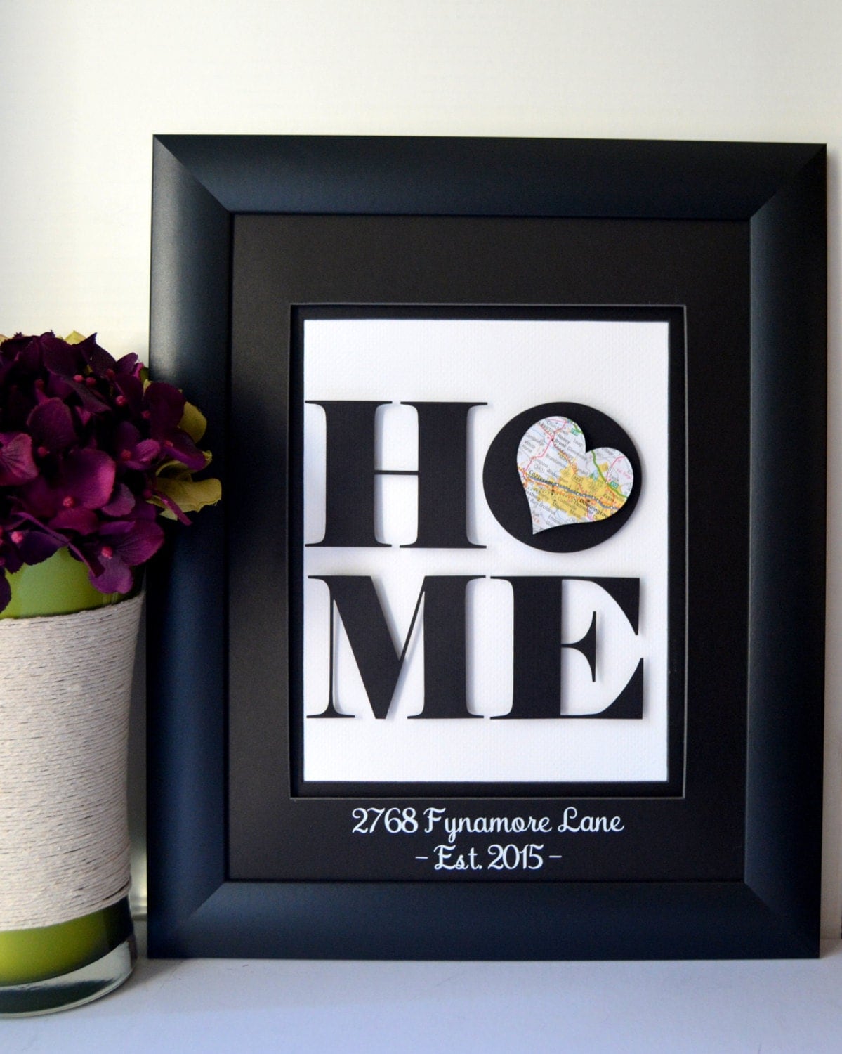 Unique Housewarming Gift New Home Address Art by ...