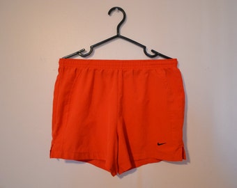 Vintage Neon Orange Nike Running Shorts - Swim Shorts