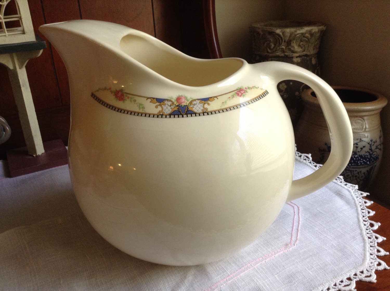Universal Cambridge Camwood Ivory Water Pitcher by DorisnIrene