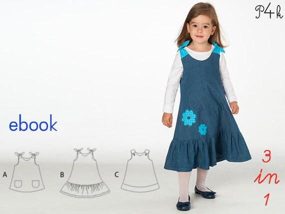 dress pattern ebook , Pattern, Pattern, Tunic Ebook Dress Girls Dress Babydress Pattern,